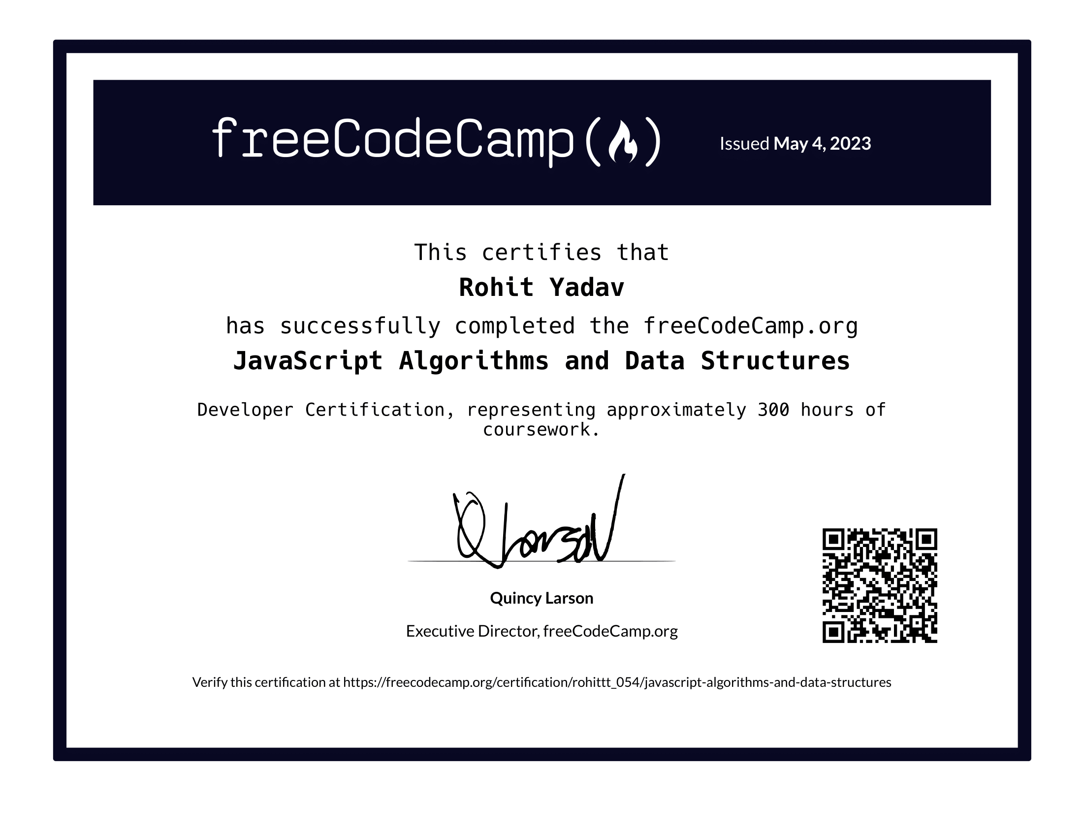 JS with DSA-FreeCodeCamp Certiifcate